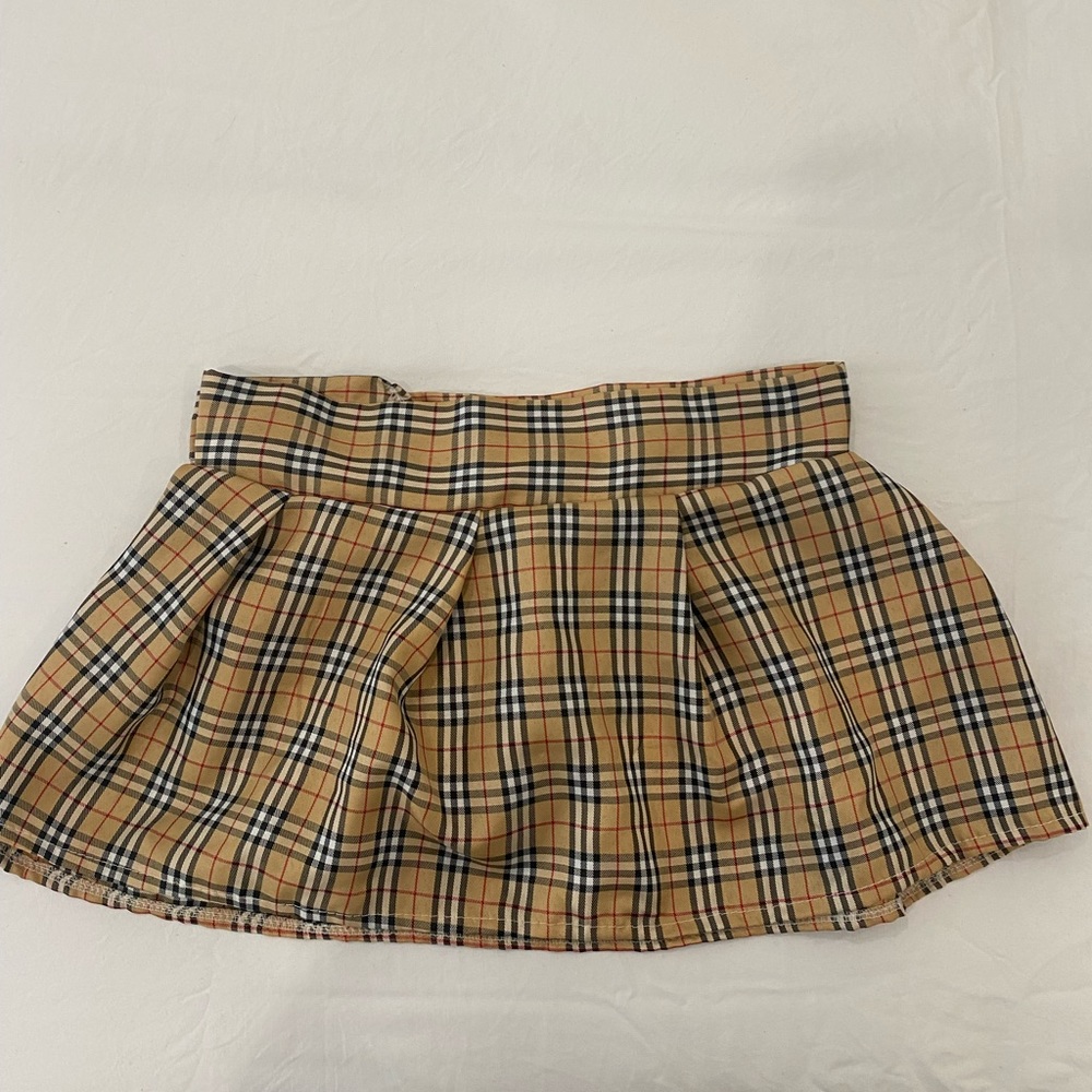 reworked burberry mini skirt